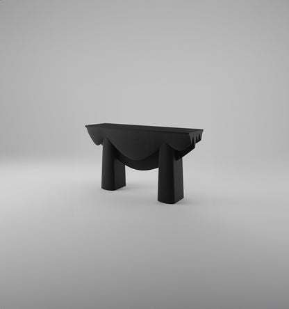 Contourage Quartz Sand Console Table - Black