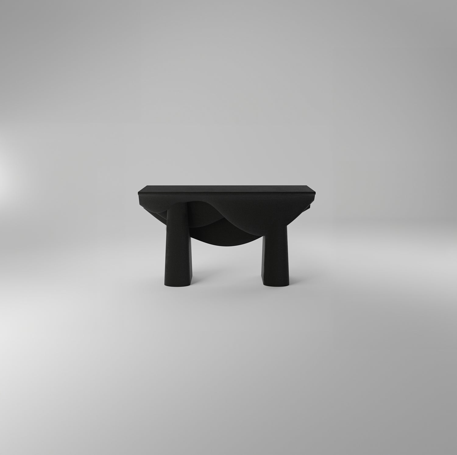 Contourage Quartz Sand Console Table - Black