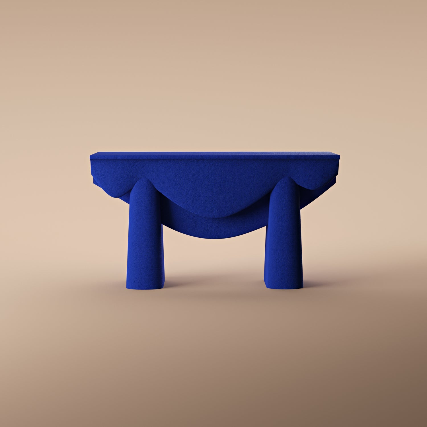 Contourage Quartz Sand Console Table - Blue