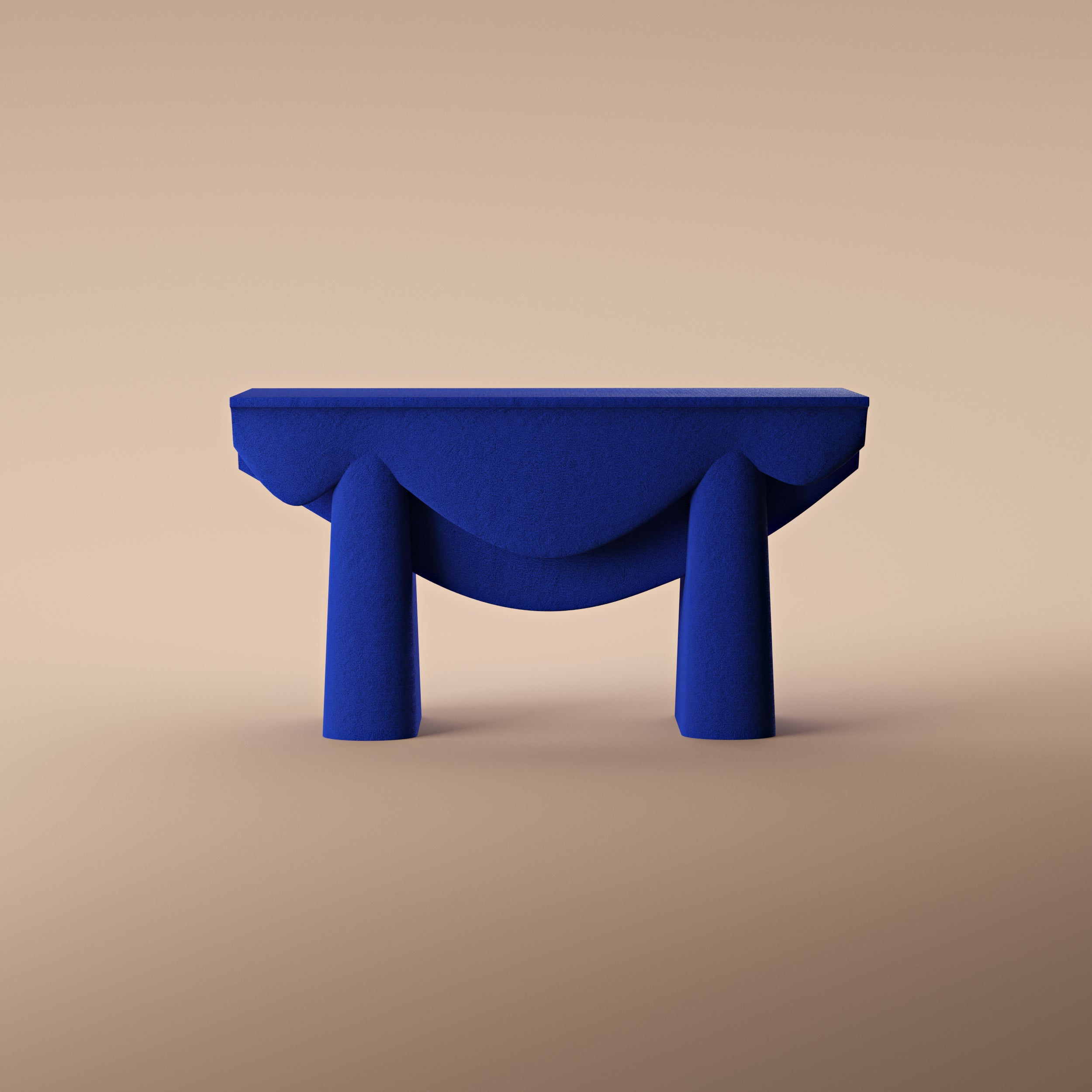 Contourage Quartz Sand Console Table - Blue