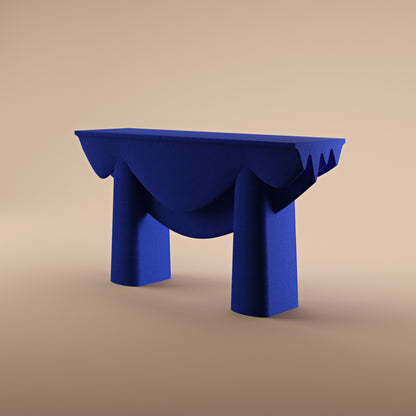 Contourage Quartz Sand Console Table - Blue