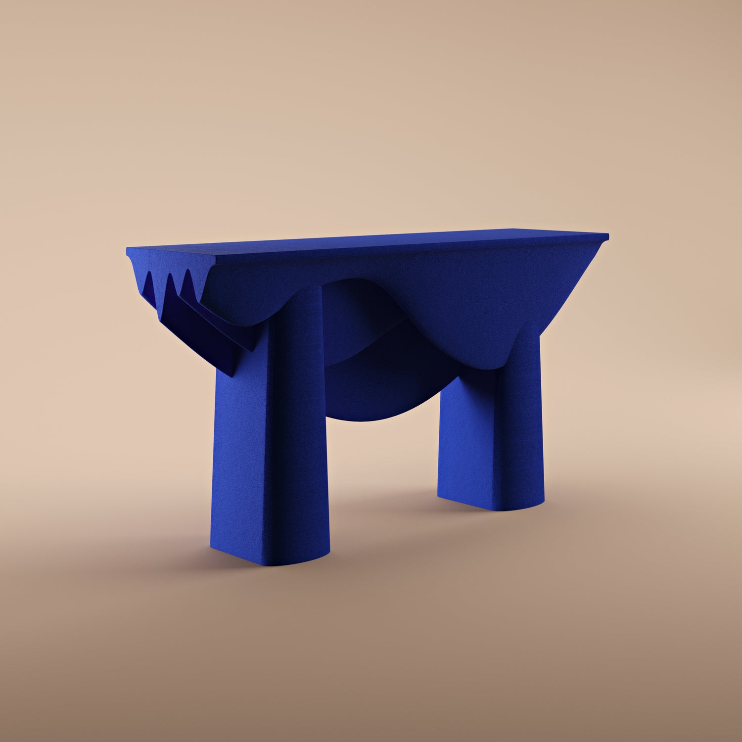Contourage Quartz Sand Console Table - Blue