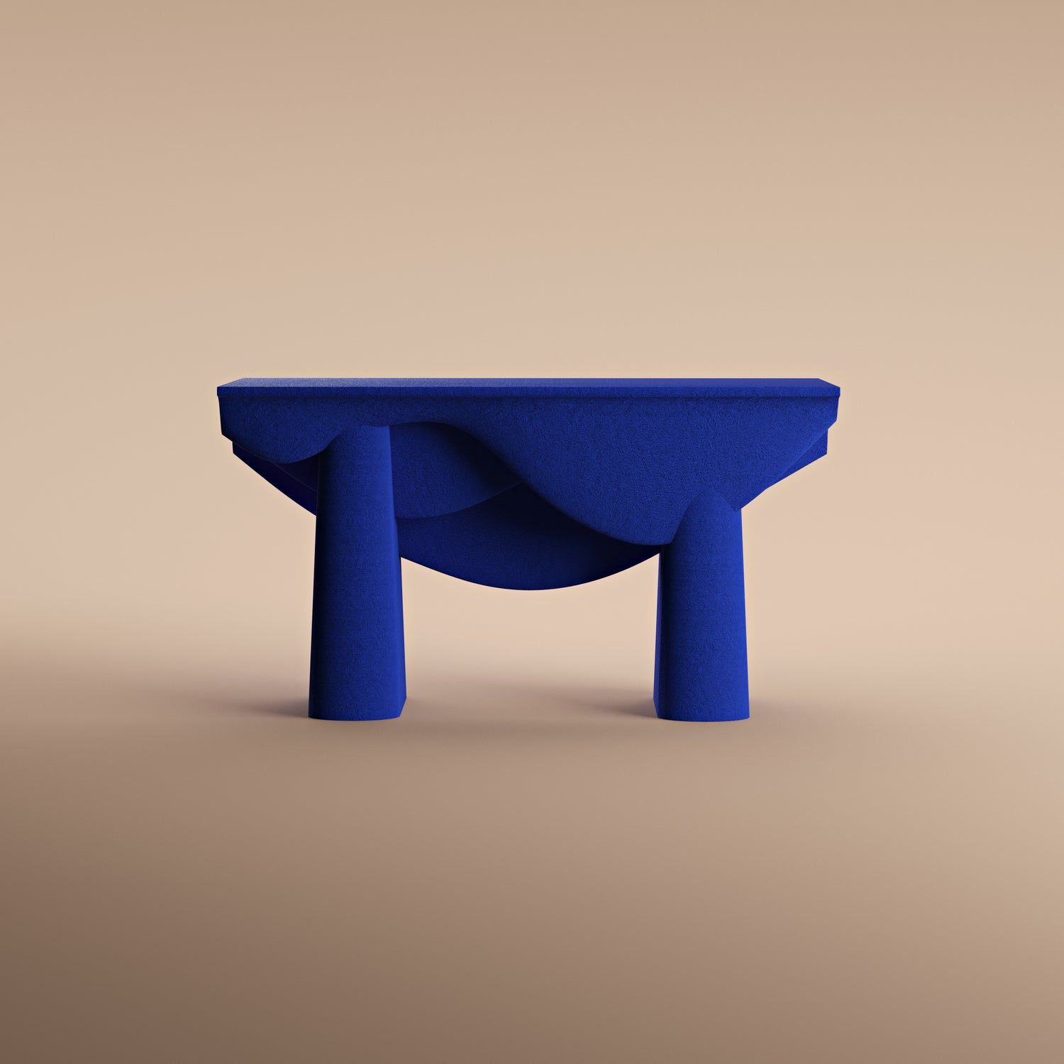 Contourage Quartz Sand Console Table - Blue