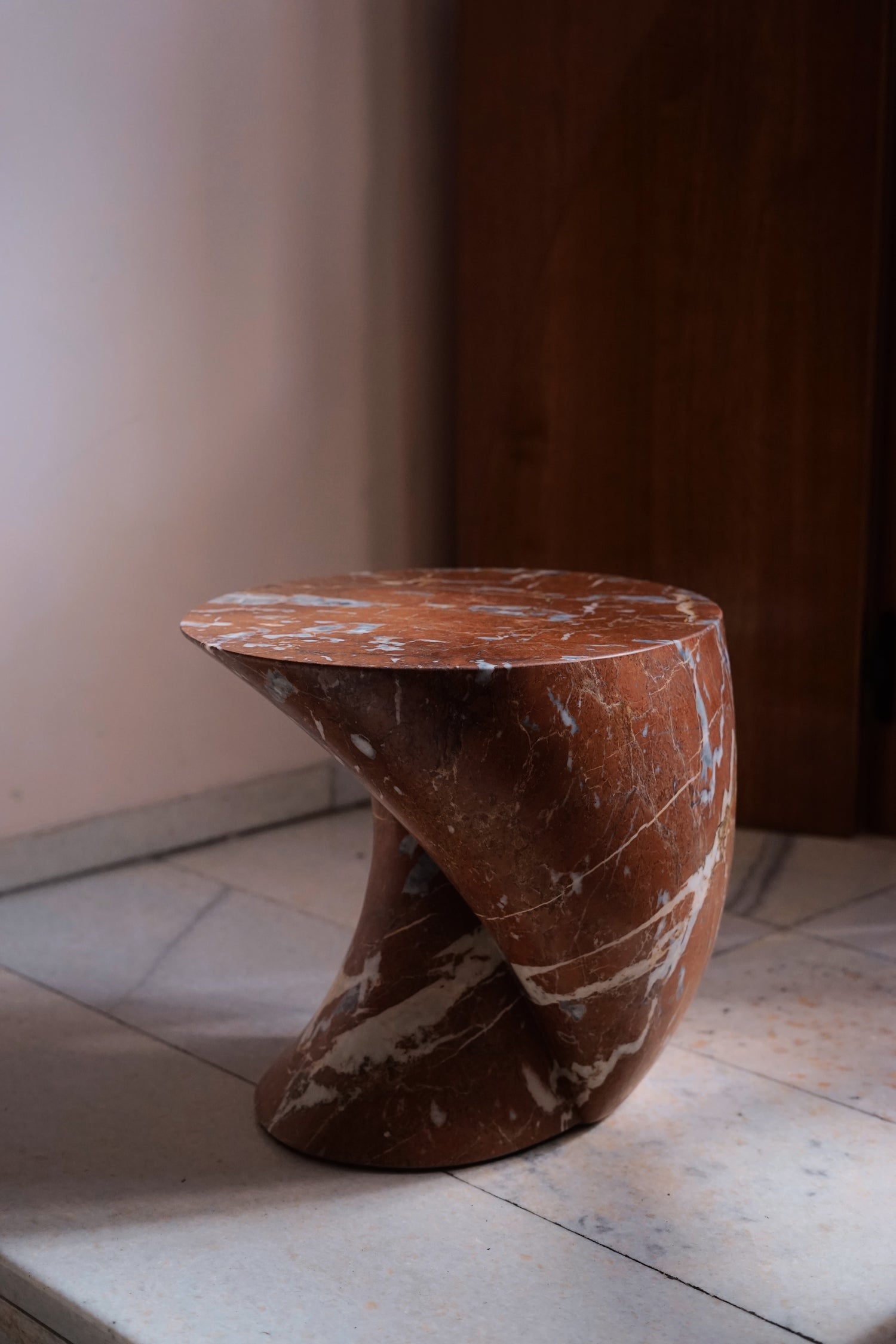 Departed Marble Sculptural Side Table