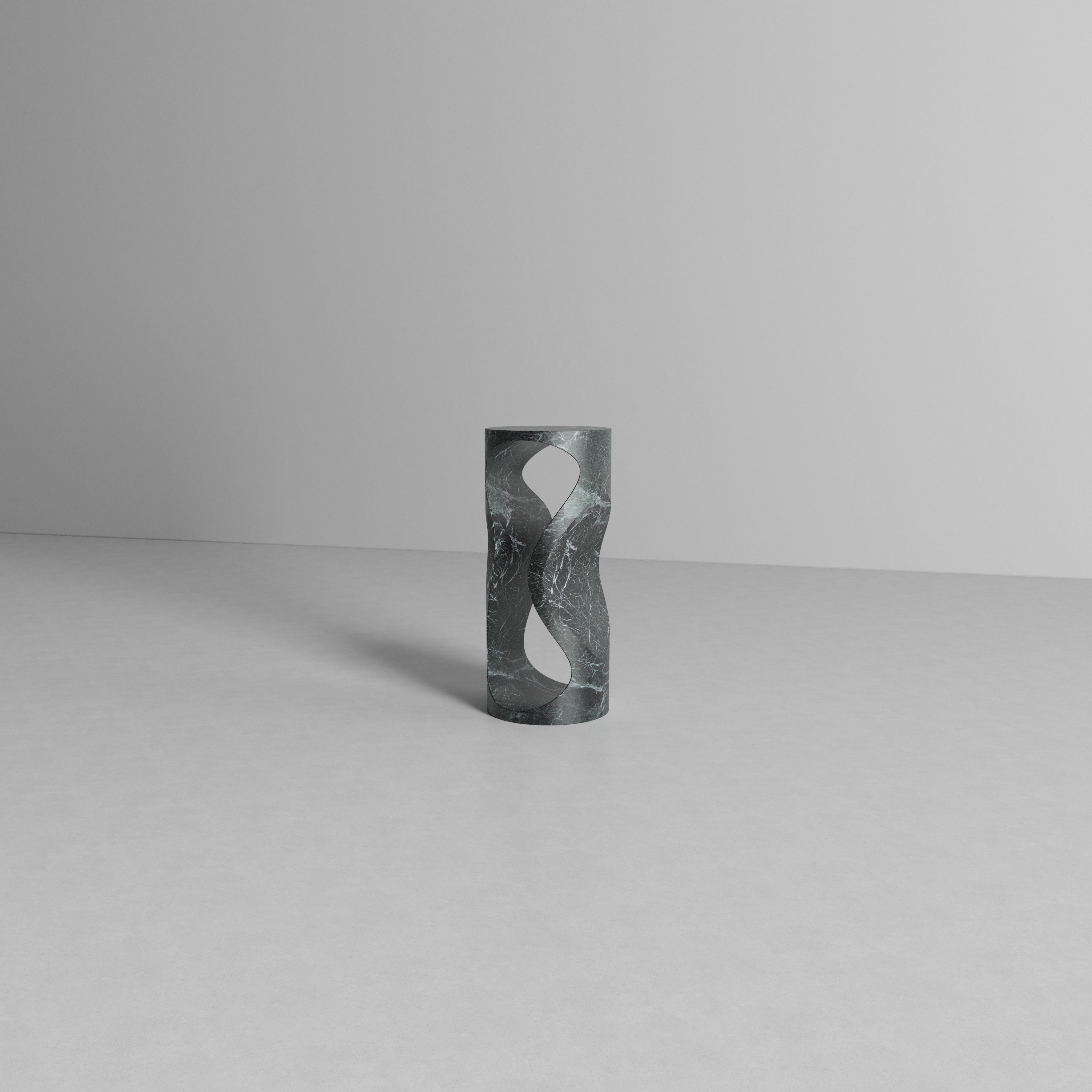 Hourglass Alpi Verde Marble Pedestal