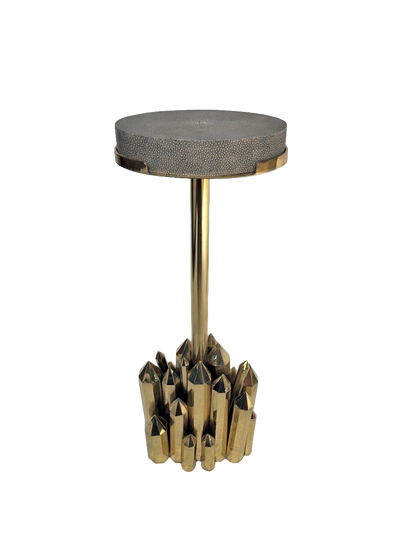 Kryptonite Drink Table (Polished Brass &amp; Shagreen)