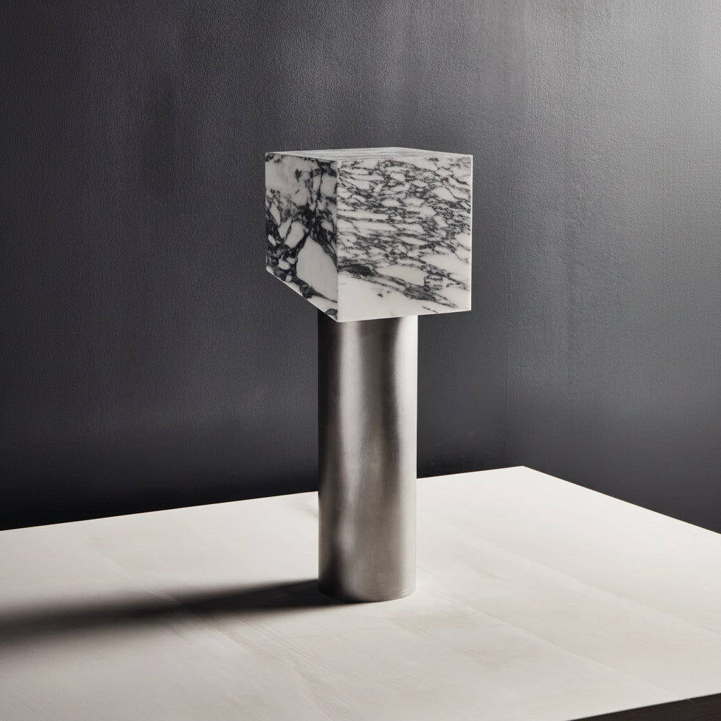 Mada Table Tamp Arabescato, Aluminium