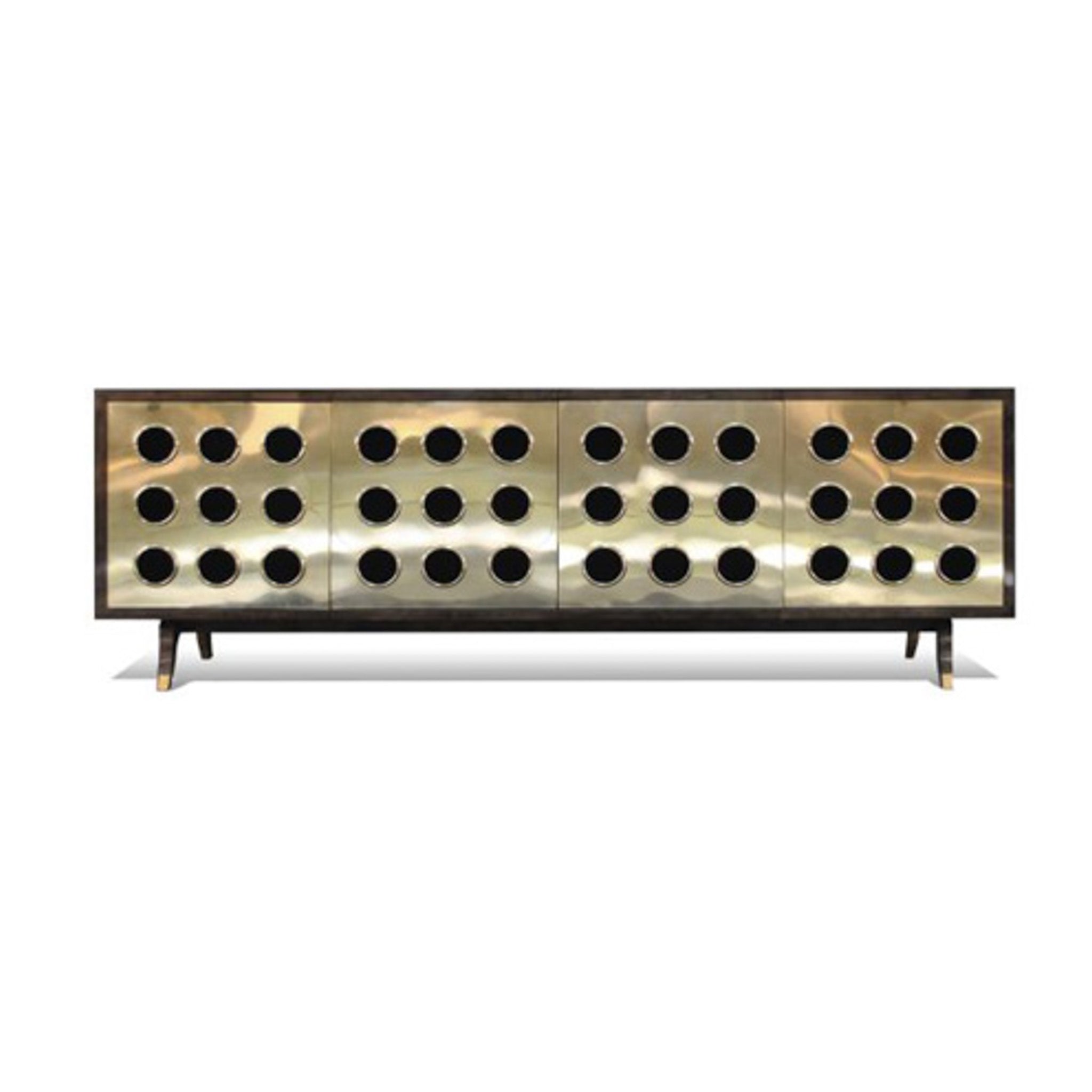 Marseilles Credenza (Parchment &amp; Brass 4 Door)