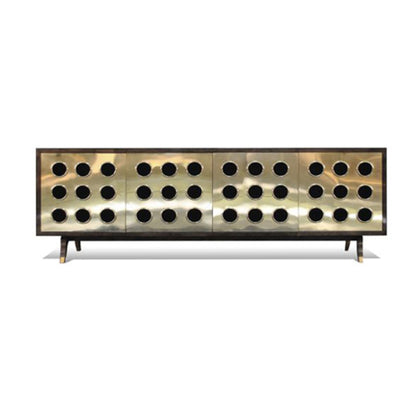 Marseilles Credenza (Parchment &amp; Brass 4 Door)