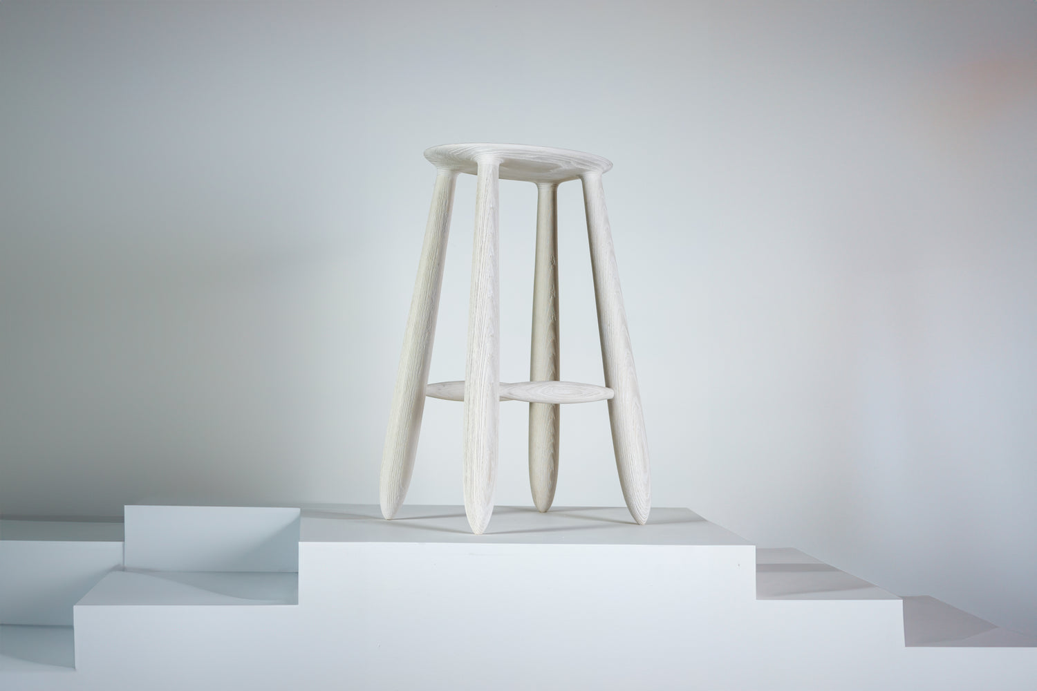 Meld High Stool Bleached Scrubbed Ash