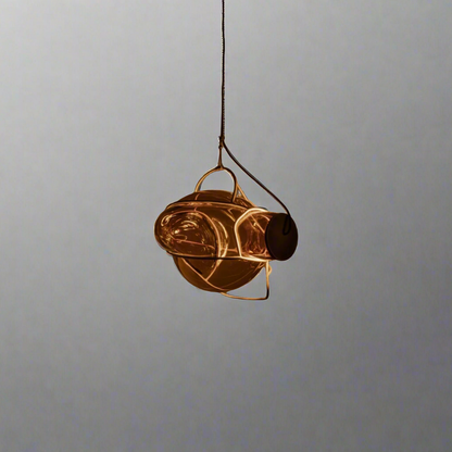 Nebula Lighting Sculpture - 1 Bubble - Amber Glass