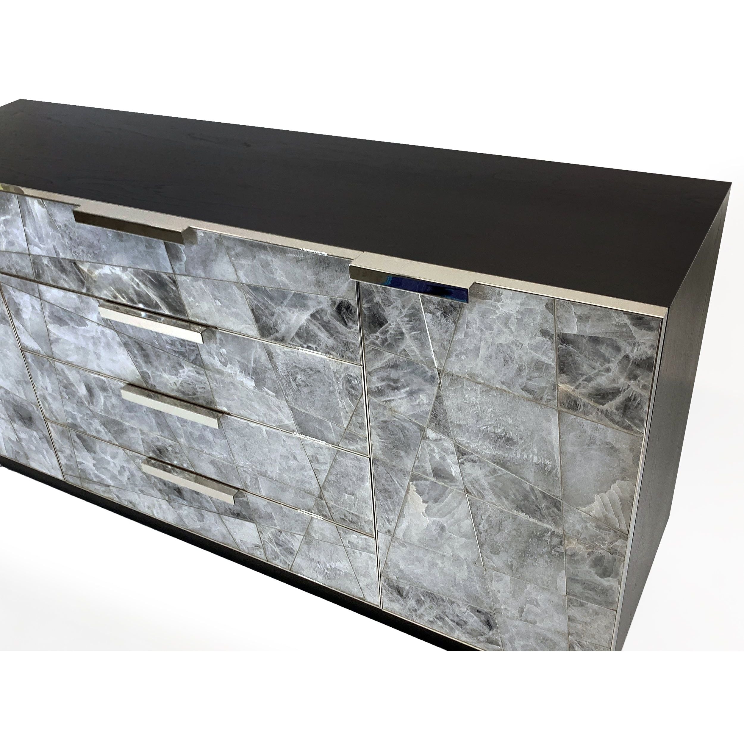 Mosaic Sideboard in Selenite and Nickle