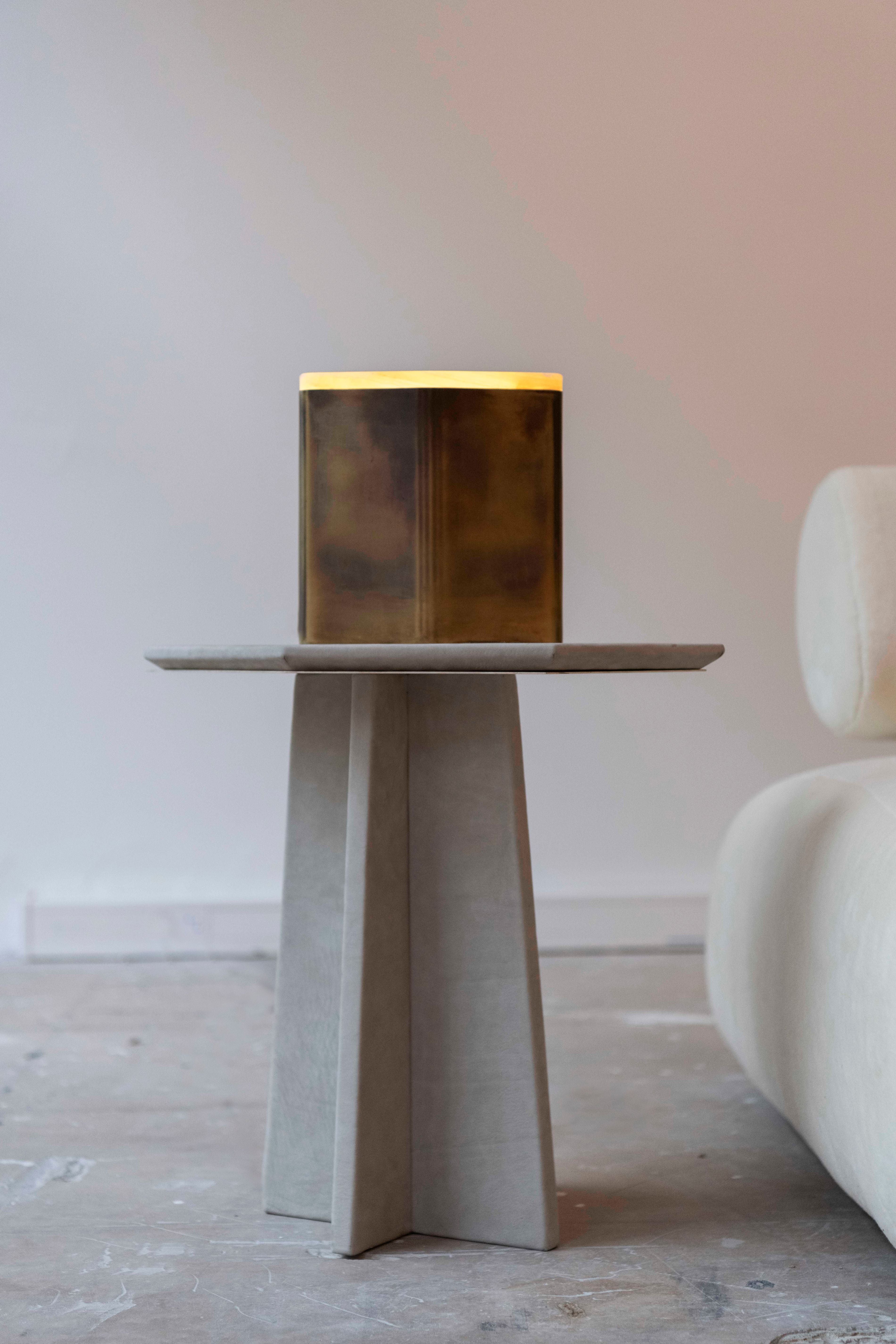 Obelisk Brass Mini Table Lamp