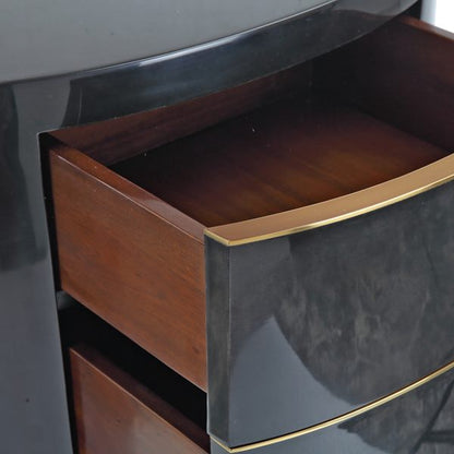 Orta Bedside Table (Charcoal Parchment)