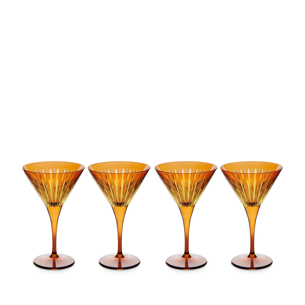 Prism Martini Glasses Amber