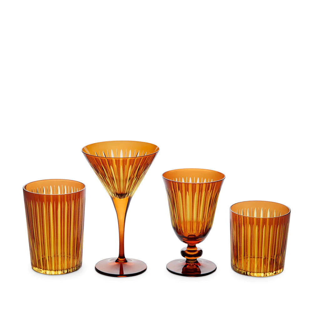 Prism Highball Glasses Amber