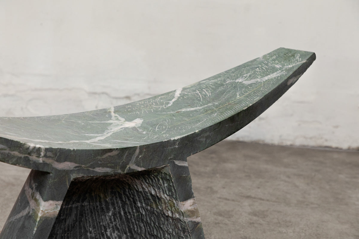 Partera Stool in Tikal Green Marble