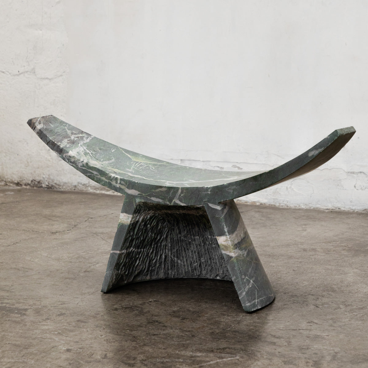 Partera Stool in Tikal Green Marble