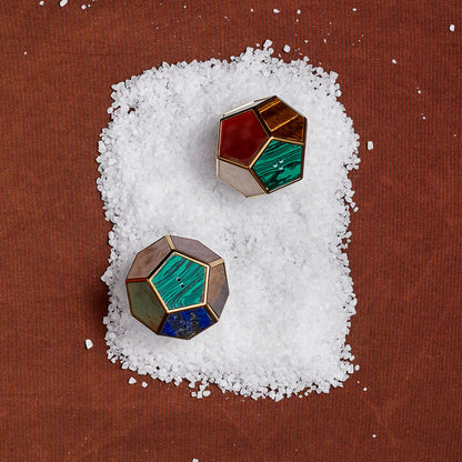 Pentagon Spice Jewels - Multistone + 24k Gold (Set of 2)