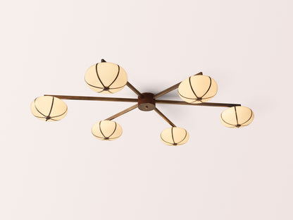 Rib Chandelier 6 Flush Mount