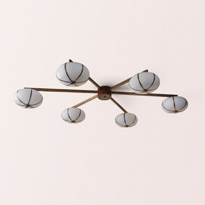 Rib Chandelier 6 Flush Mount