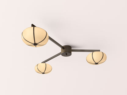 Rib Chandelier 3 Flush Mount