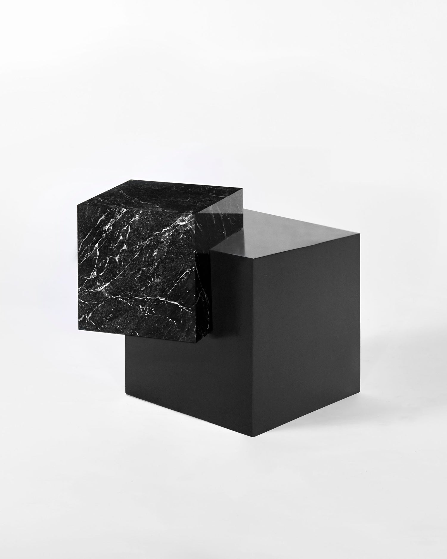 Askew Table Stone, Black Steel
