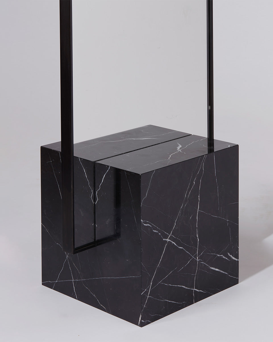 Coexist Mirror Stone, Black Steel