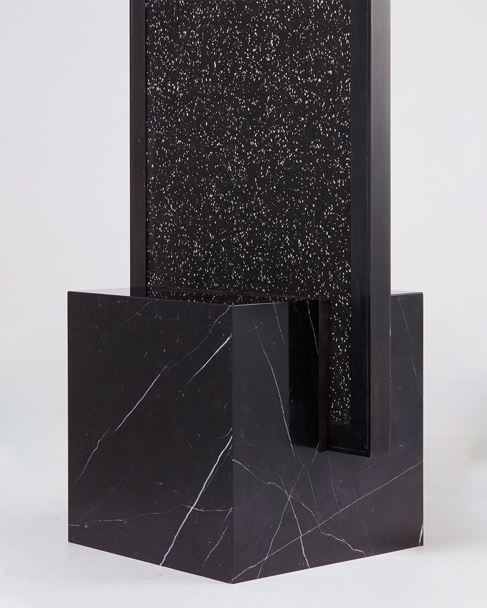 Coexist Mirror Stone, Black Steel