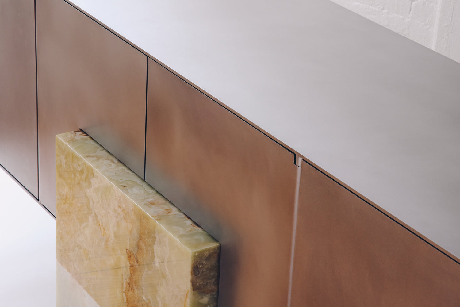 Coexist Credenza Brushed Aluminium Onyx