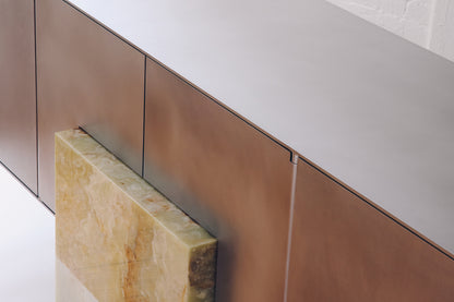 Coexist Credenza Brushed Aluminium Onyx