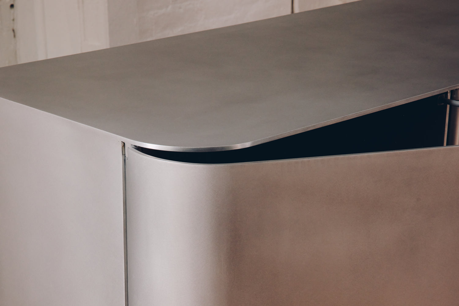 Coexist Credenza Brushed Aluminium Onyx