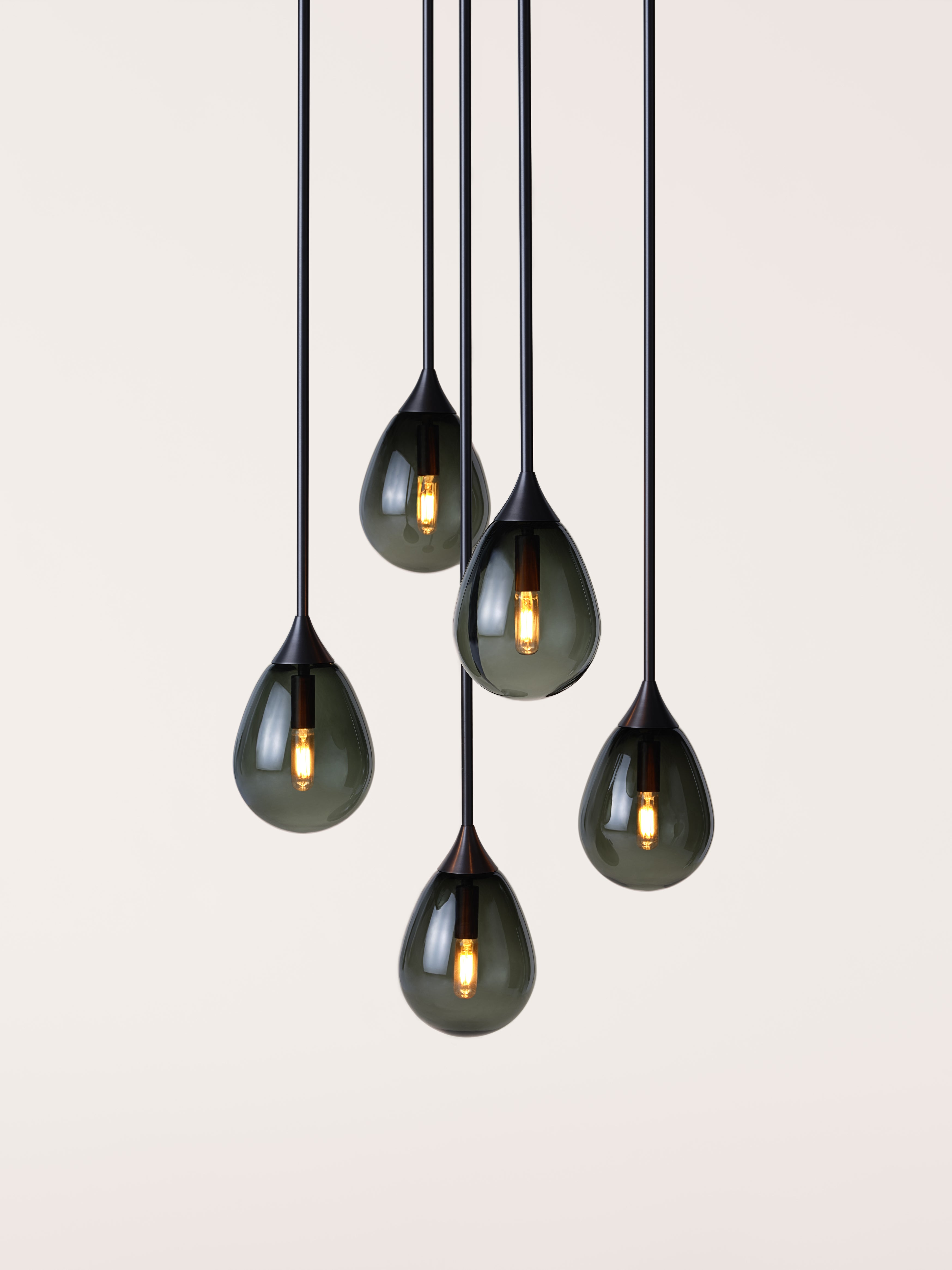 Teardrop Pendant 5 Cluster Small