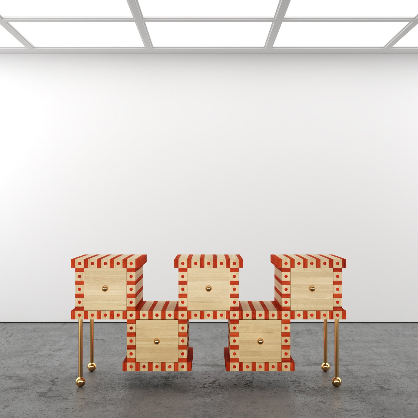 Striped Cube Credenza