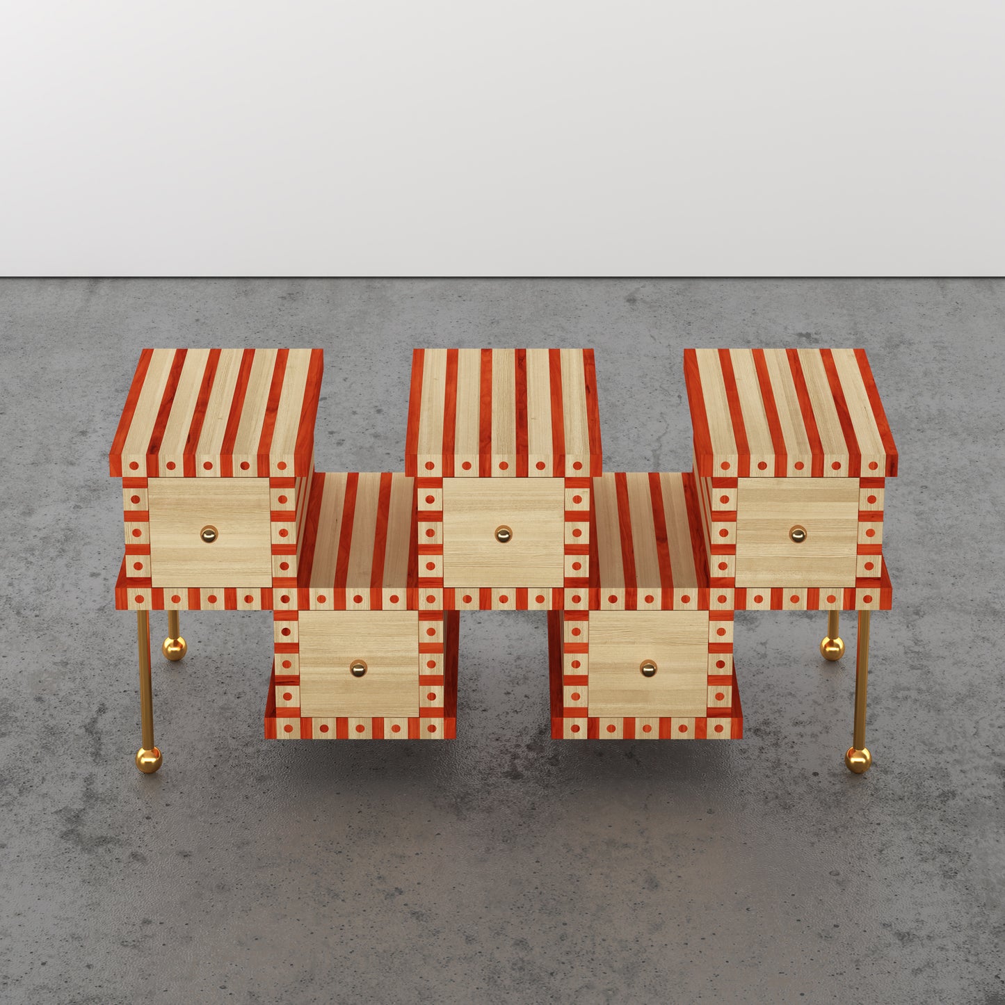 Striped Cube Credenza