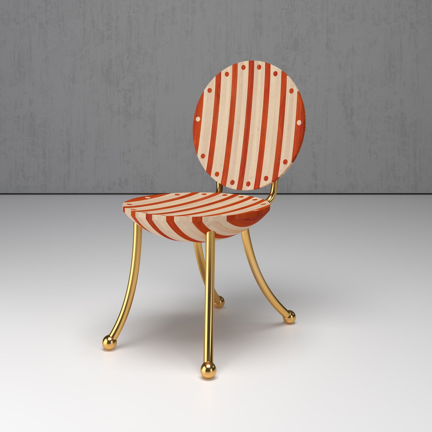 Striped Dining Chair Armless