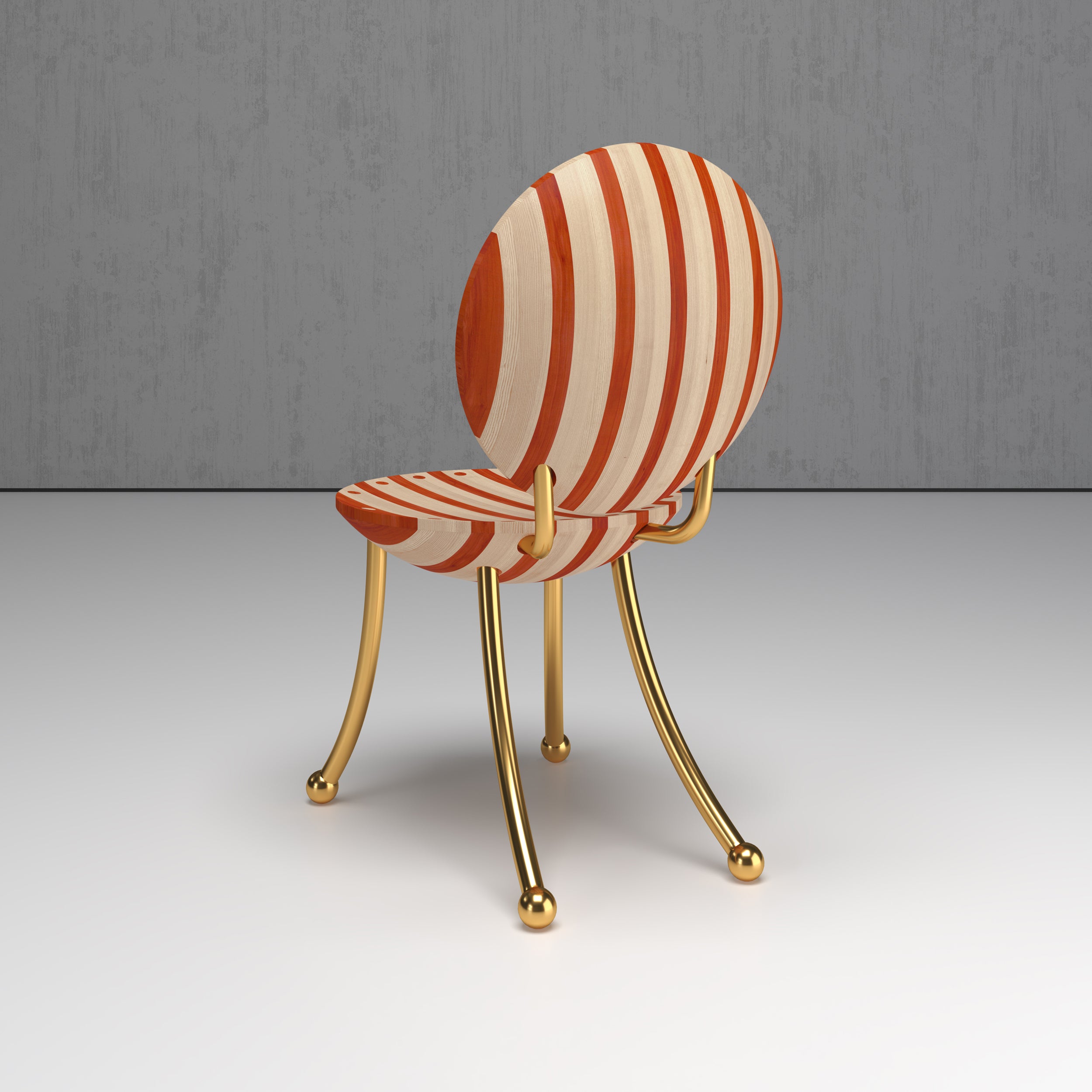 Striped Dining Chair Armless