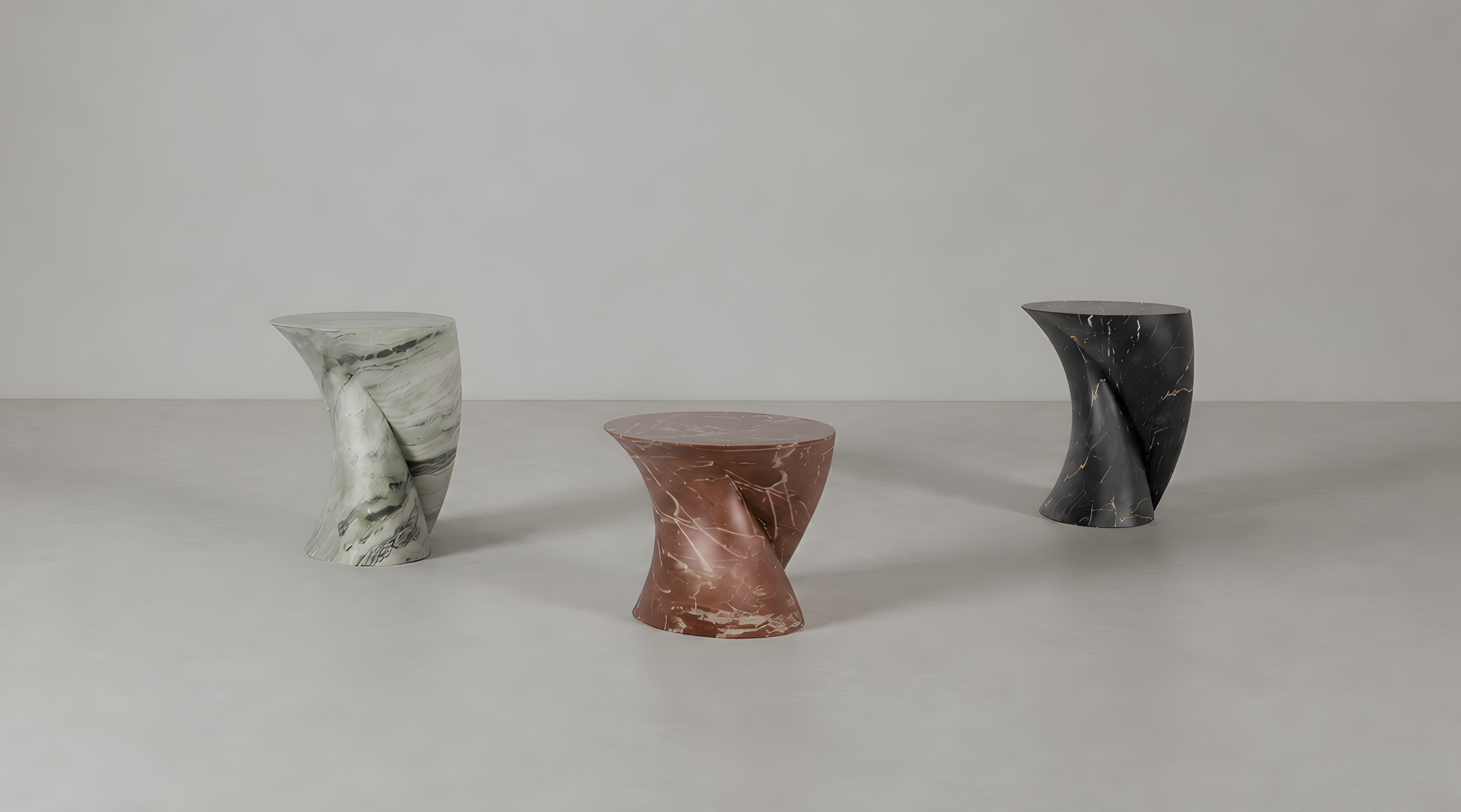 Departed Marble Sculptural Side Table