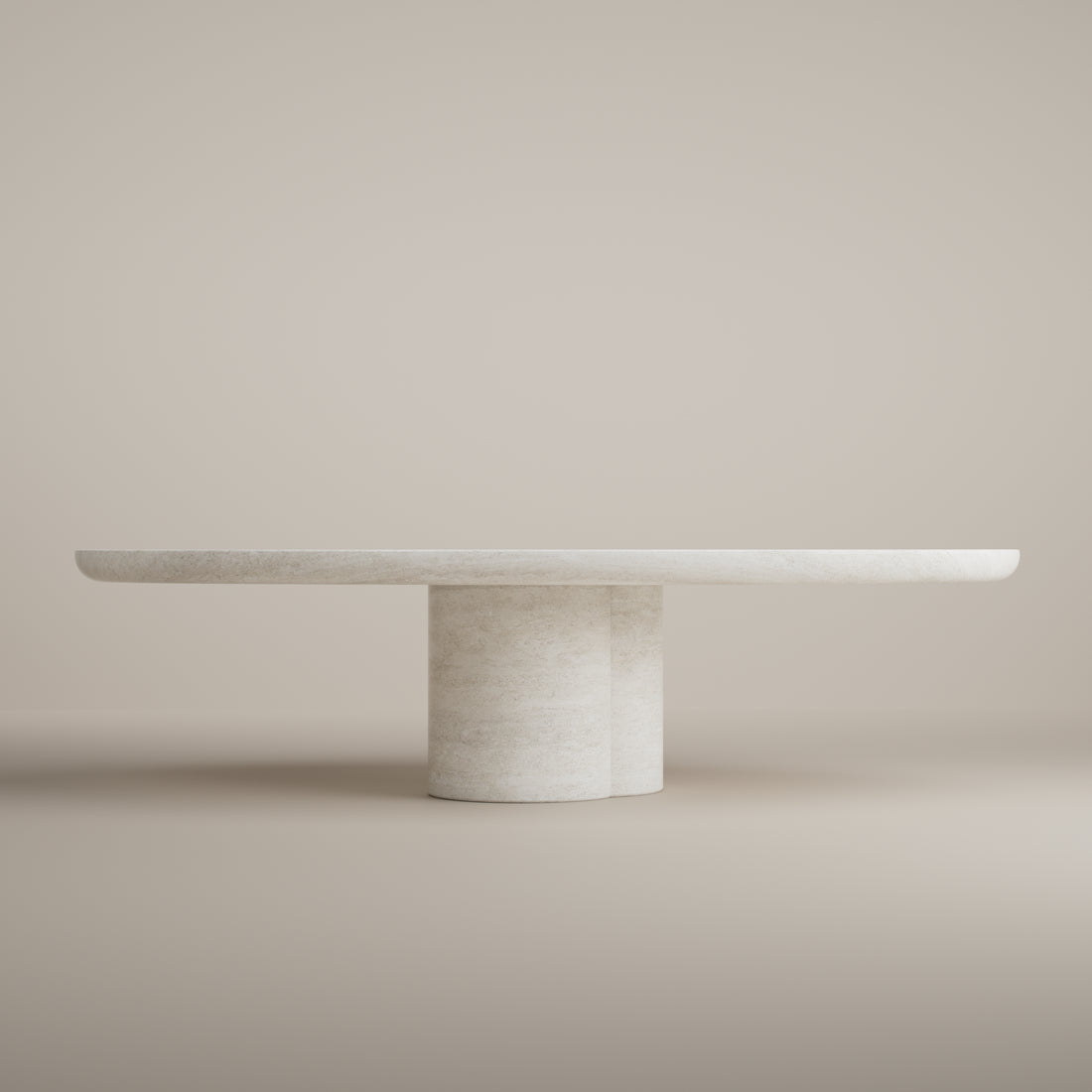 Tomoon Dining Table Oval - Travertine Osso