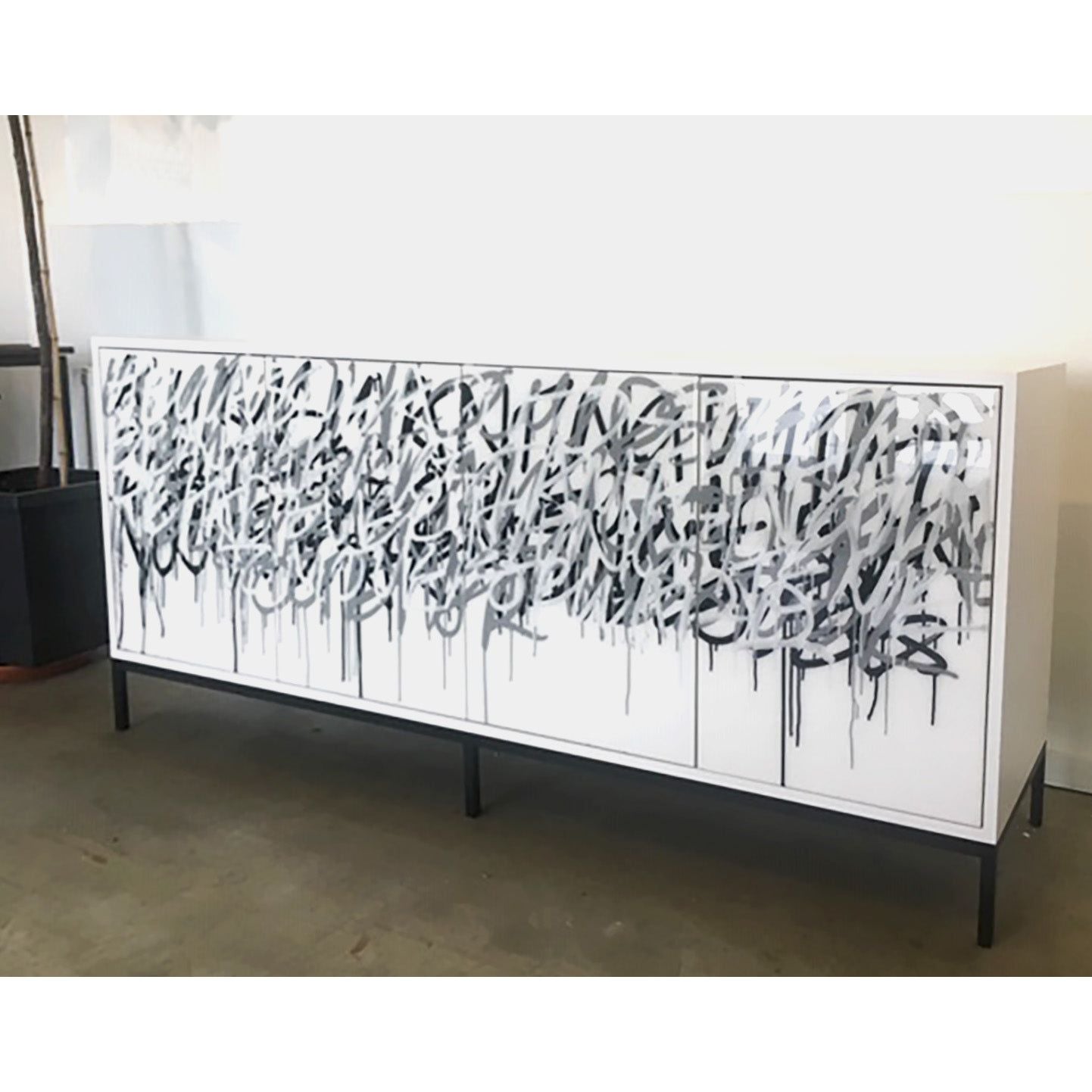 White Graffiti Cabinet