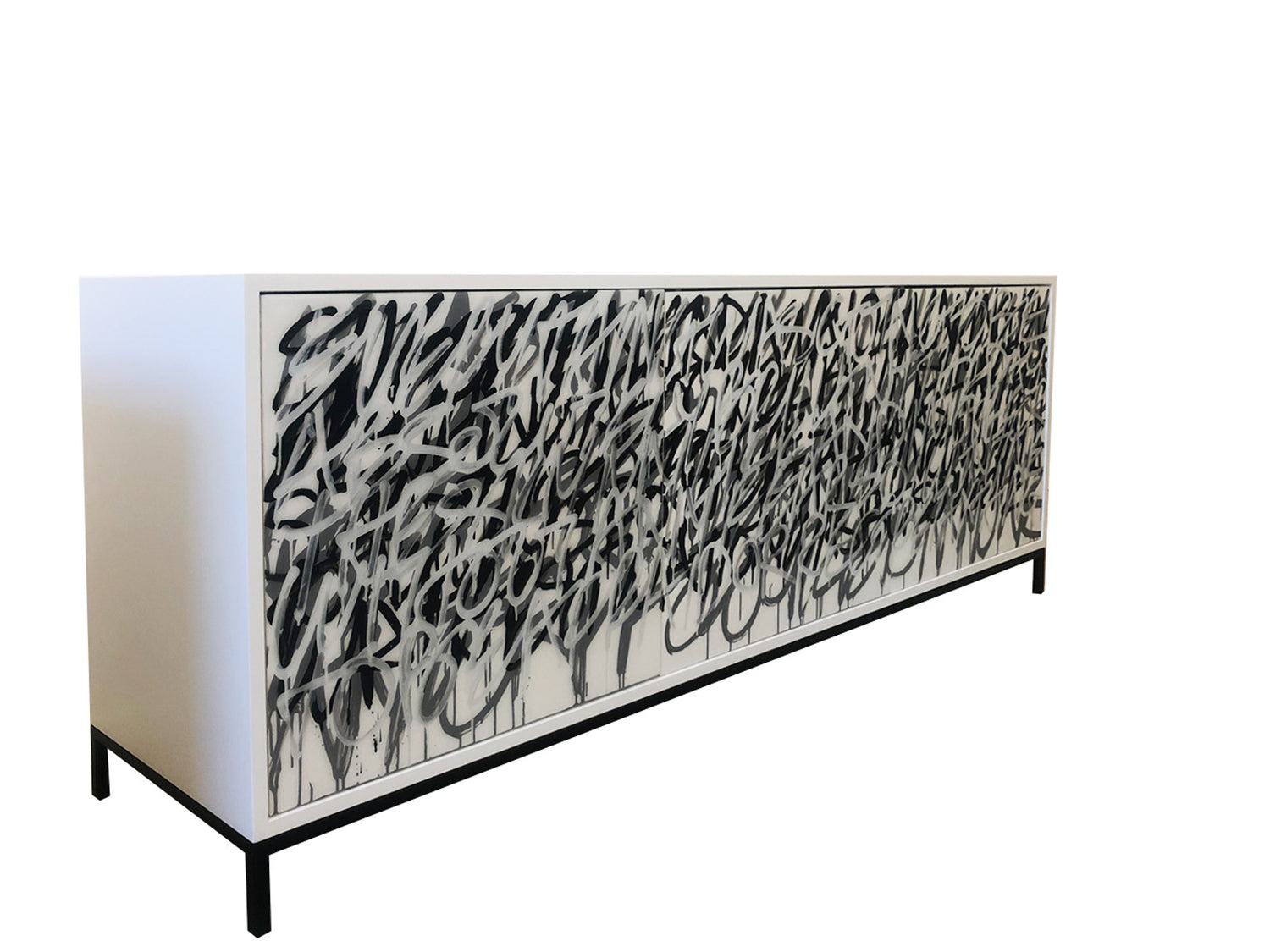 White Graffiti Credenza