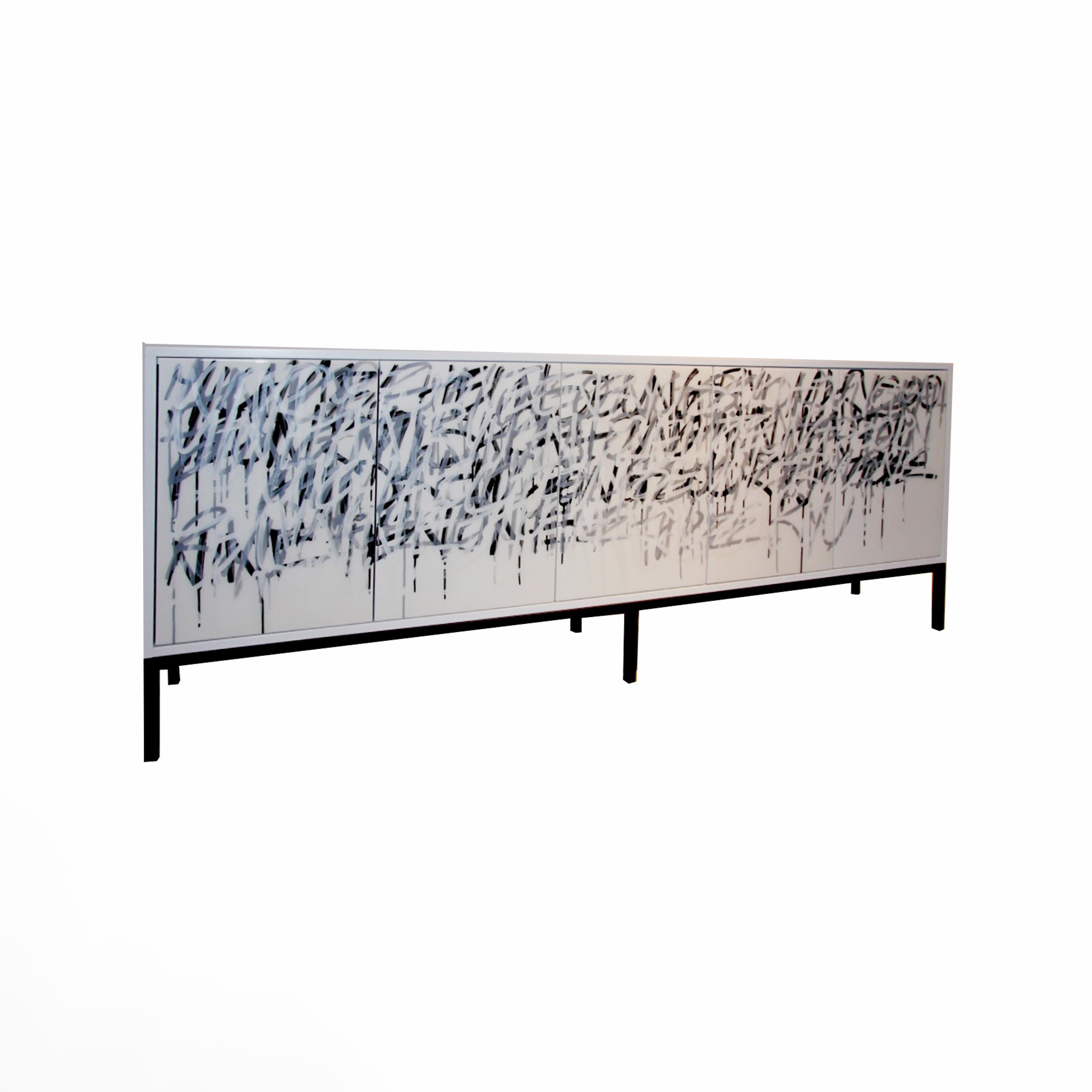 White Graffiti Credenza