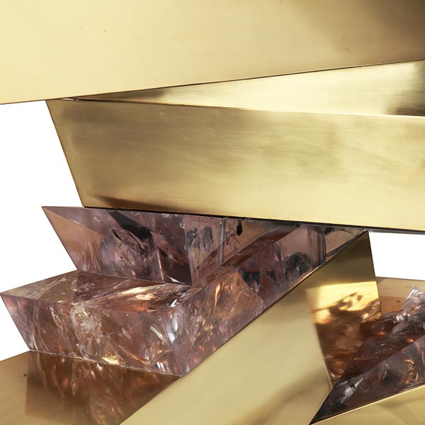 Plateau Console (Brass &amp; Ice Resin)