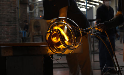 Nebula Lighting Sculpture - 1 Bubble - Amber Glass