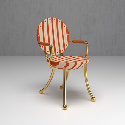 Striped Dining Chair with Arm