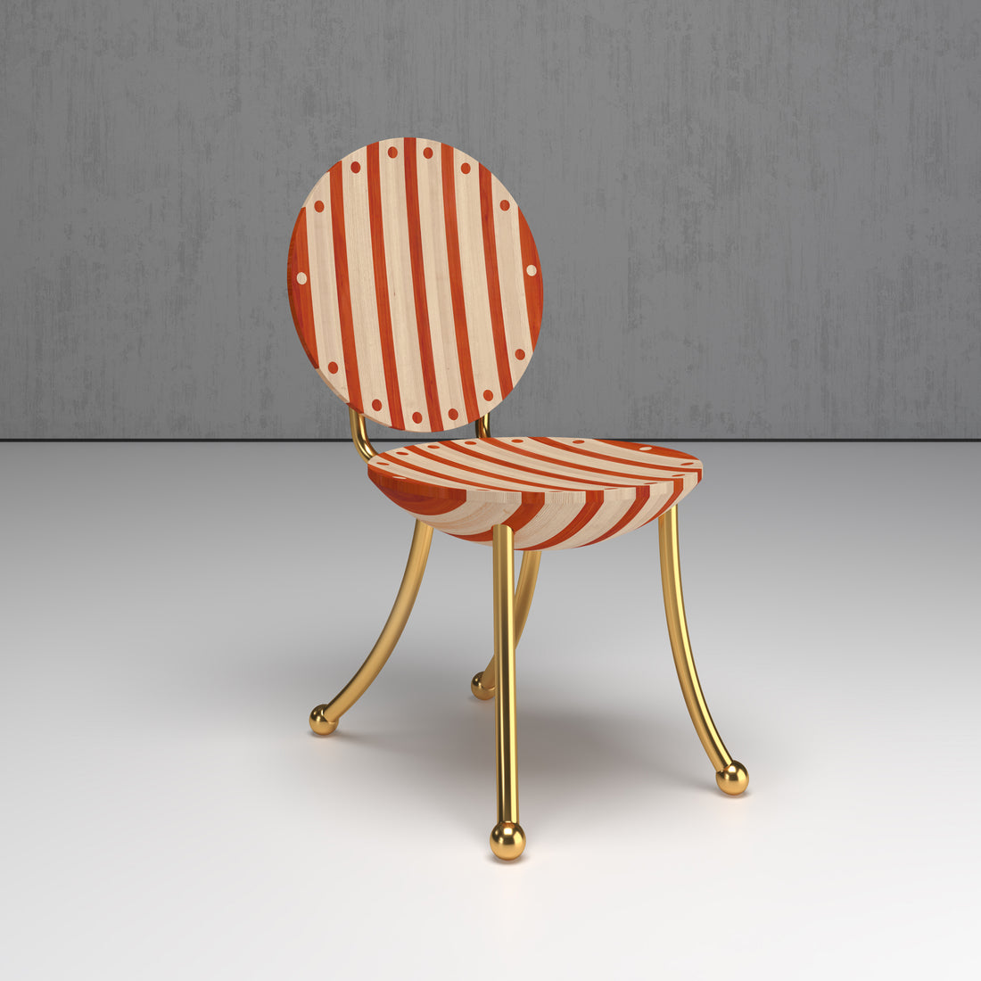 Striped Dining Chair Armless